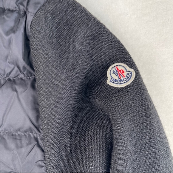 Moncler Maglione Tricot Cardigan Puffer Down Hybrid Jacket Black Size Large - Picture 5 of 17